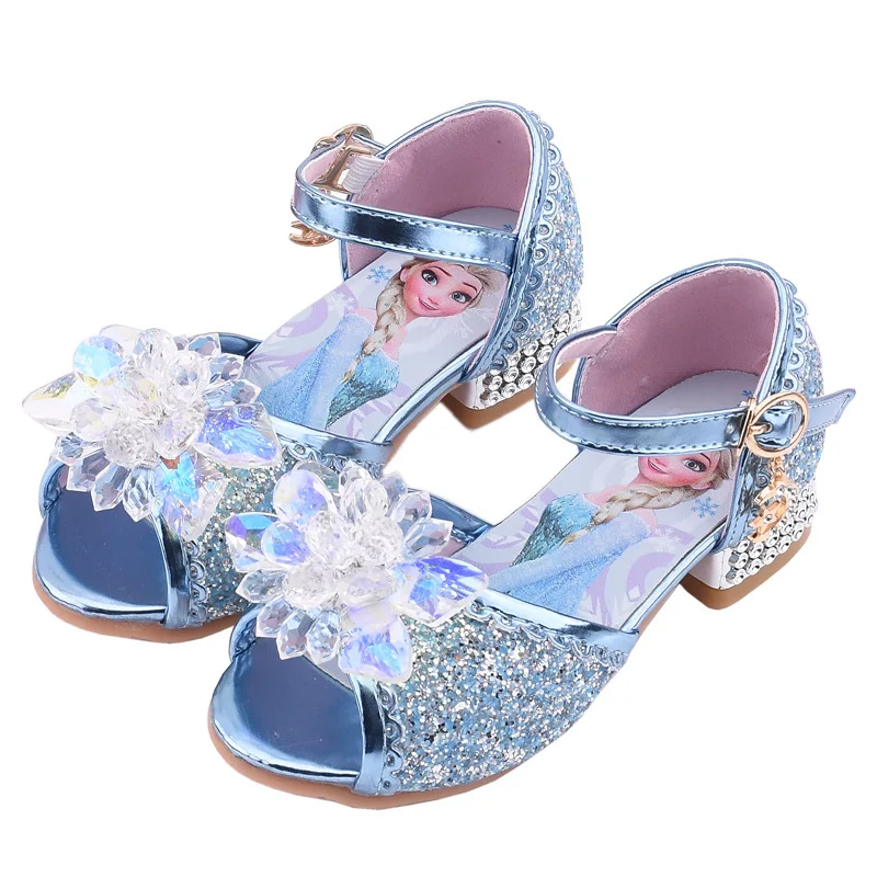Модные туфли принцессы Эльзы для девочек морозные Мультяшные модная женская