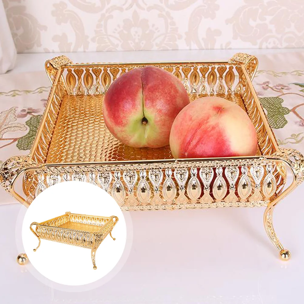 

Tray Candy Serving Plate Storage Fruit Traysholder Platter Dessert Cake Iron Snackdecorative Bread Gummycelebration Metal Bar