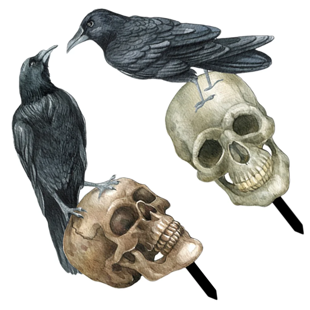 

2Pcs Halloween Yard Sign Crow Sign Stake Decoration Halloween Themed Yard Sign Halloween Decor