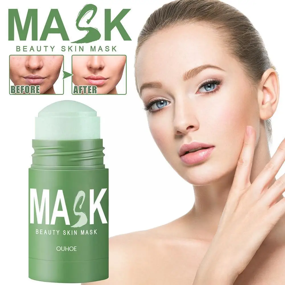 

40g Green Tea Mask Shrink Pores Deep Cleaning Mud For Women Face Oil Control Purifying Clay Mask Skin Care P0Y7