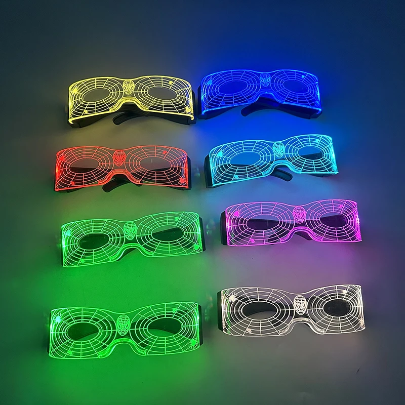 Крутые светодиодные цветные очки для косплея с изображением герои паука