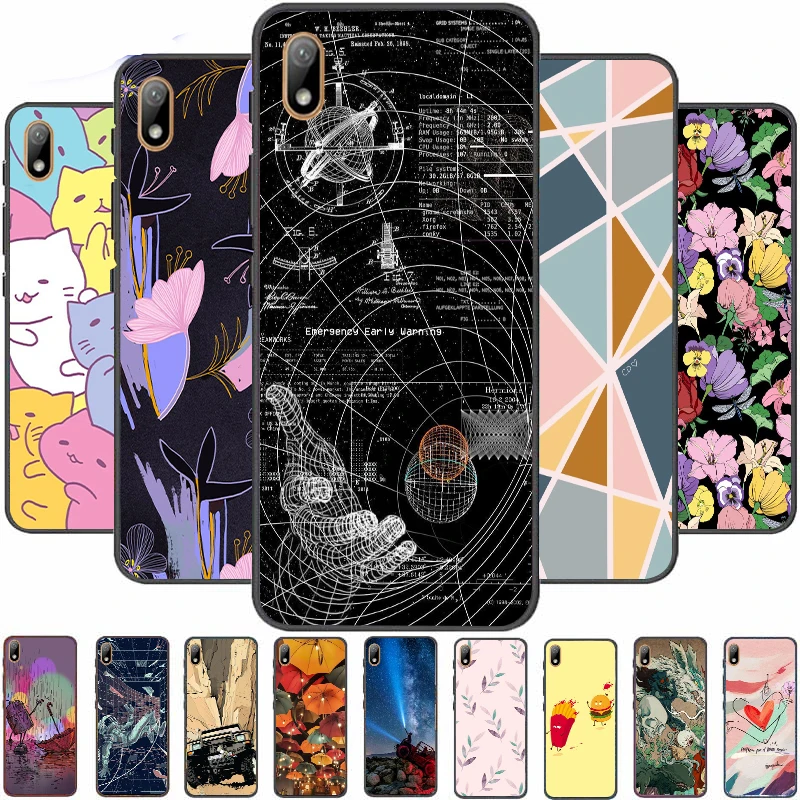 

Case For Huawei Y5 2019 Silicon Back Cover Honor 8s Cases Tpu Funda Coque Y52019 Honor8s Back Covers Fashion Black Frame