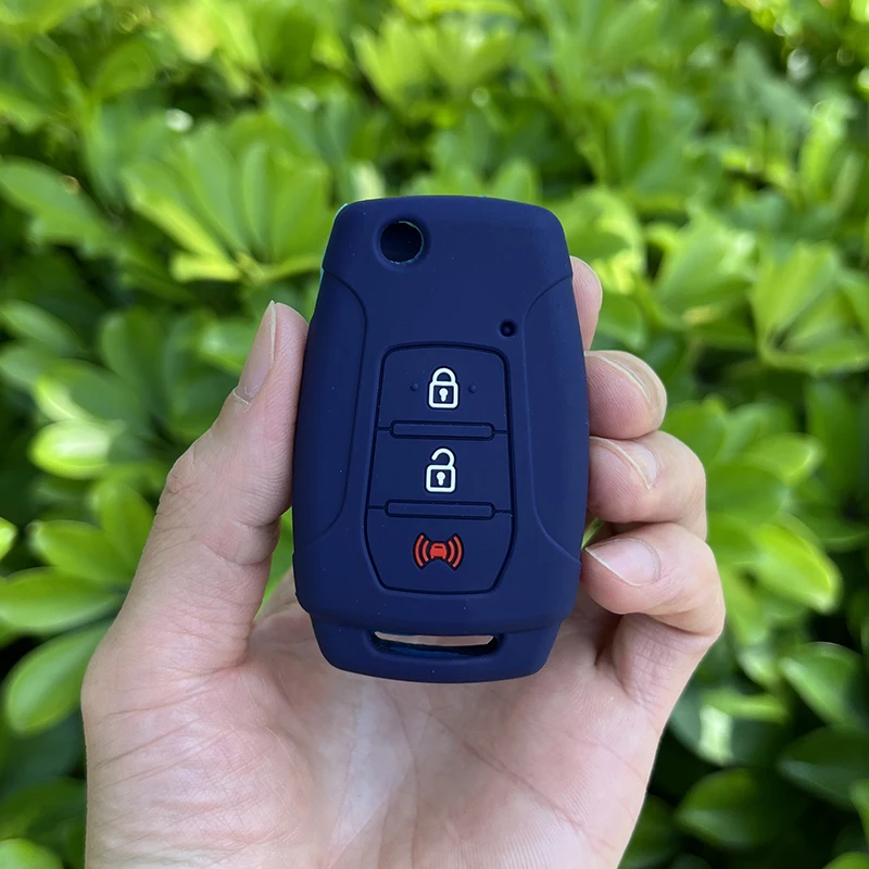 

Силиконовый флип-чехол ZAD для автомобильного ключа, защитный чехол для Ssangyong 2015 2016 Tivoli Rexton Korando C, 3 кнопки, брелок для ключей