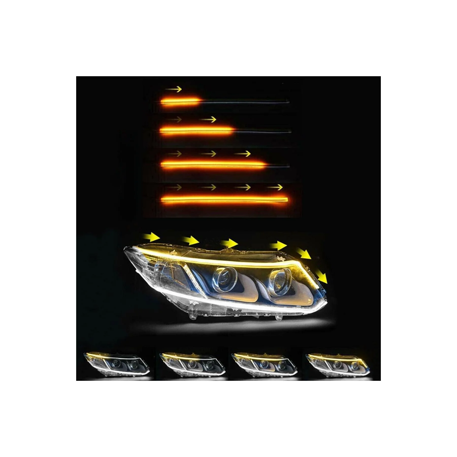 2 шт. гибкая Водонепроницаемая лента для дневных ходовых автомобильных фар 12 В