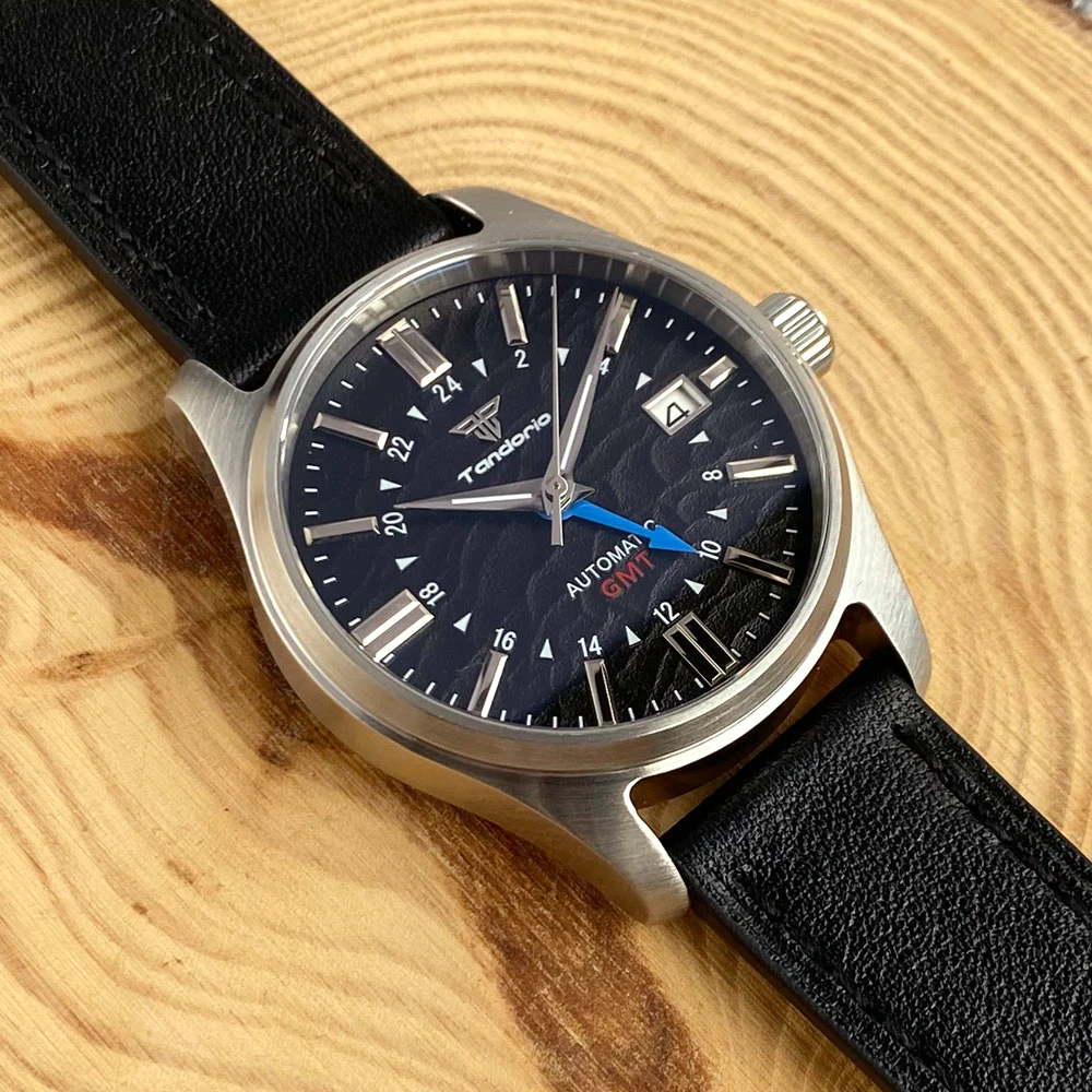 Мужские водонепроницаемые часы с сапфировым винтом и черным циферблатом 20 бар