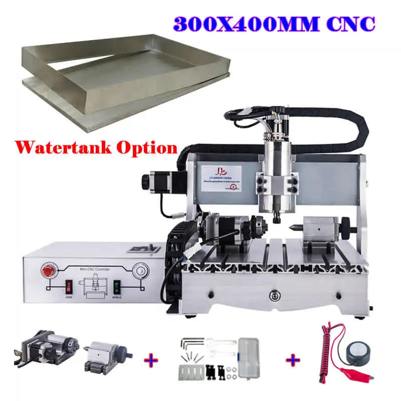 CNC 3040 Metal Router 4Axis 1500W USB Engraving Milling Machine 1.5KW Upgrade Kit Ball Screw ER Collects Mach3 Software Control