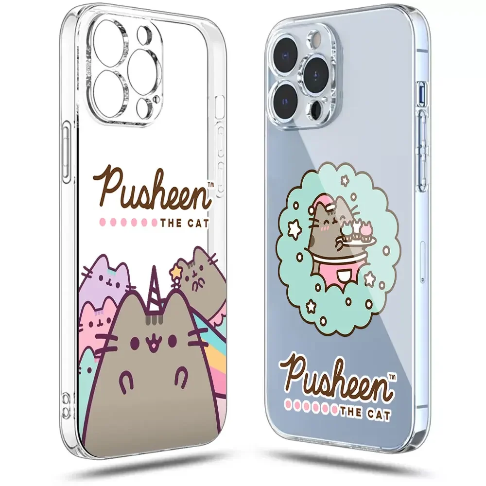 Мультяшный прозрачный чехол Pusheen Кот для Samsung A73 A72 A71 A53 A52 A51 A50 A42 A33 A32 A31 A30 A24 A23 A22 A13