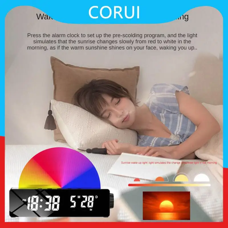 

1pc Alarm Clock With Sleep Accompanying Function Usb Mirror Alarm Clock New Gifts Home Decoration Tools Home Decoration