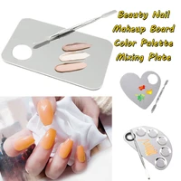 11 styles with spatula rod nail art women girls polish foundation semicircle painting beauty nail color palette mixing plate mak
