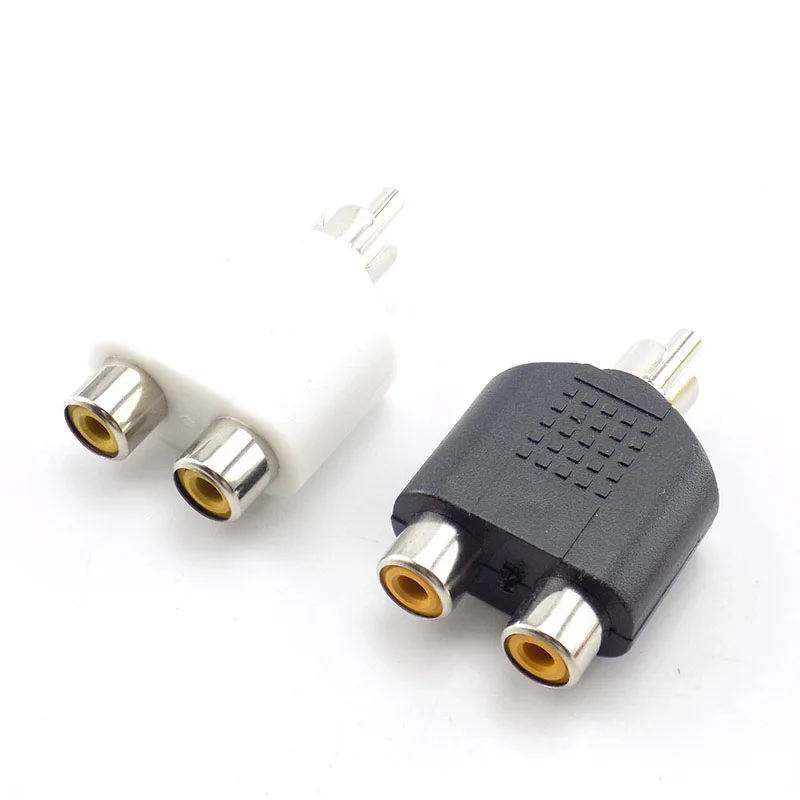 4 шт. 3 5 мм разъем RCA 1 штекер на 2 гнезда Y-разветвитель AV аудио-видео адаптер