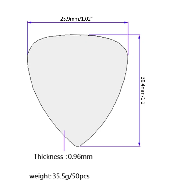50 шт., подборщики для гитары, 0,96 мм (art.: 3920bf3bc5406) - 3920bf3bc5406