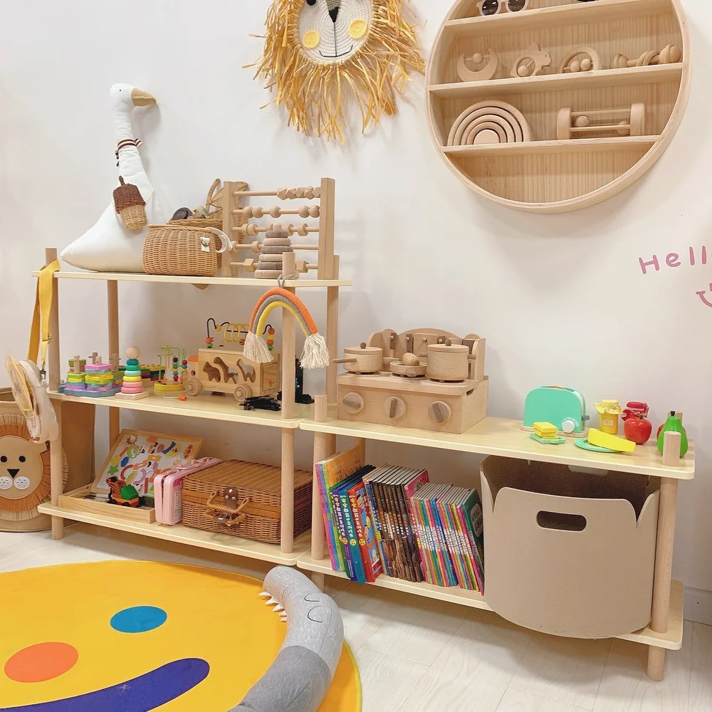 Children's Room Multi-storey DIY Can Be Combined Shelf Display Study Books Arrangement Shelves Board Wood Nordic Korean Style enlarge