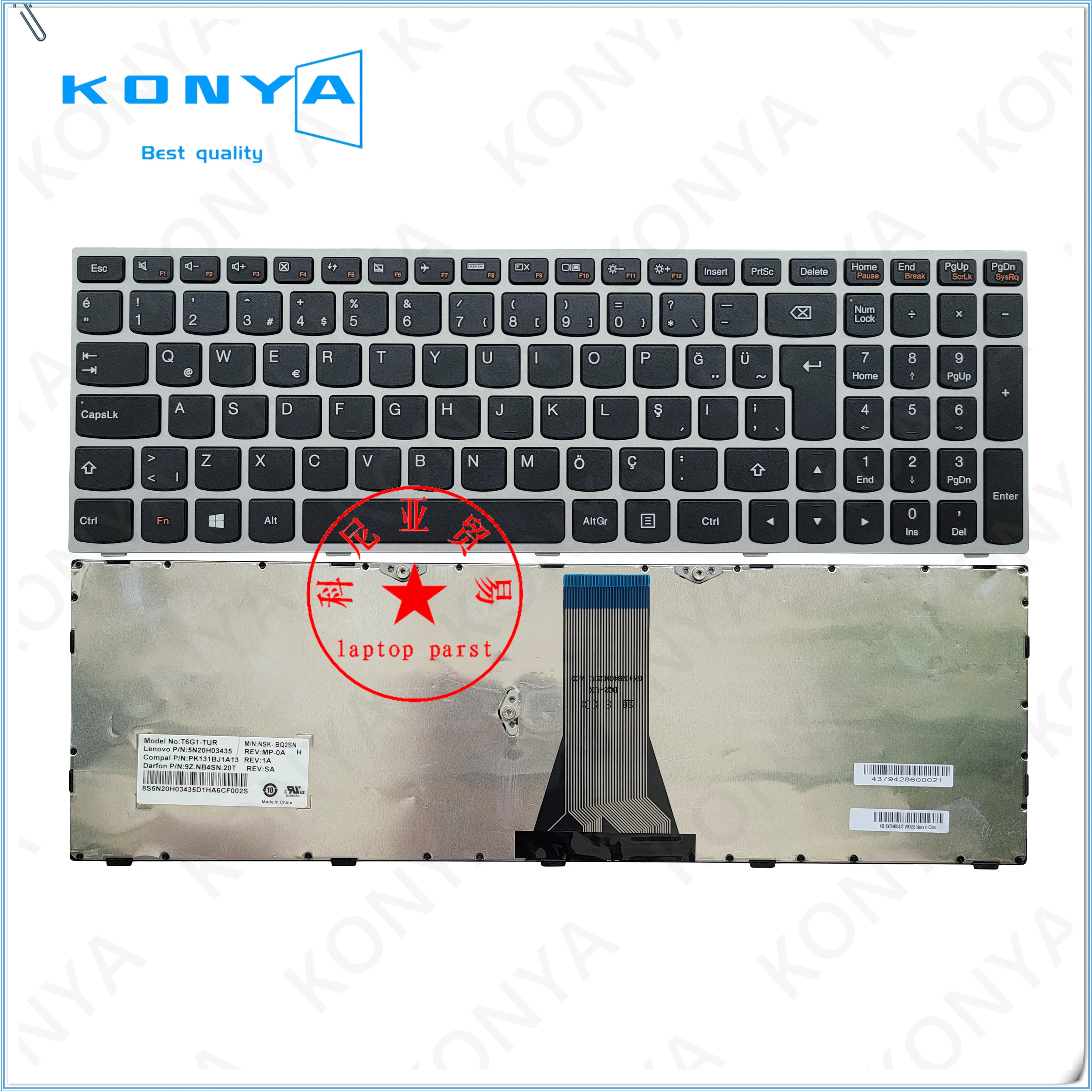 Новая Оригинальная встроенная клавиатура для ноутбука Lenovo IdeaPad 500-15ISK Series 5N20H03421