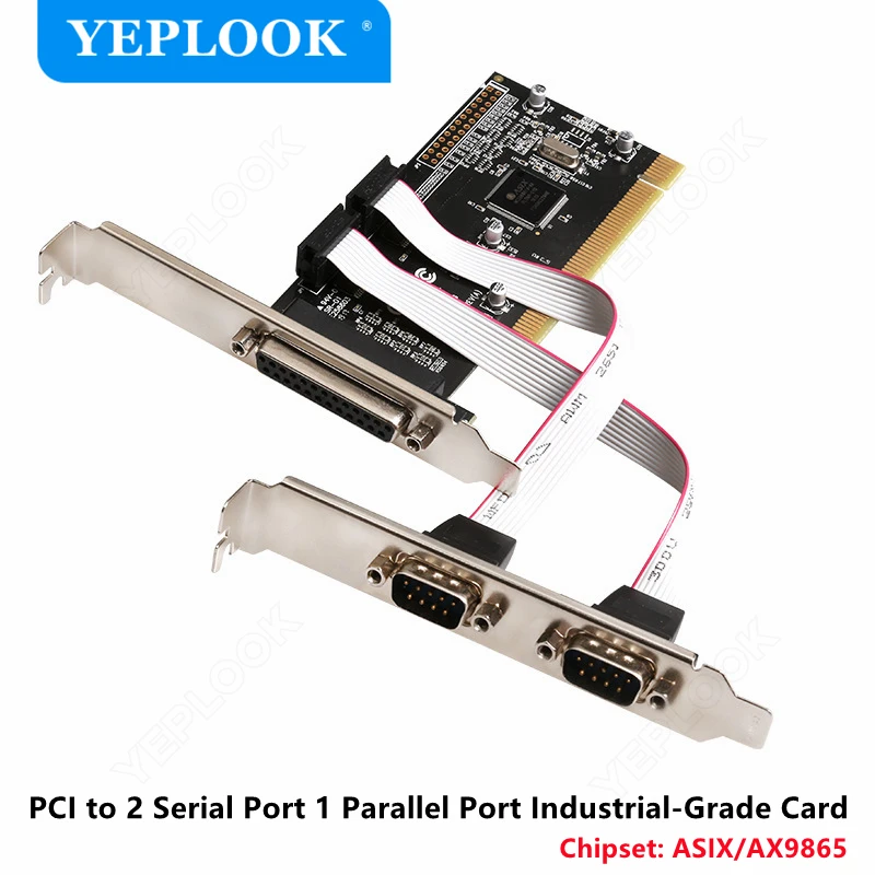 

PCI to 2 Serial Port 1 Parallel Port Industrial-Grade RS232 DB9 COM DB25 Printer LPT Expansion Card Chipset ASIX/AX9865 for PC