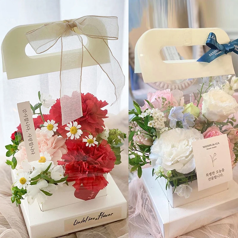

PVC portable flower box gift flower Vase panoramic transparent plants package Holiday Decoration gift Wedding party Decor