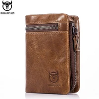 bull captain men fashion brand trend men genuine cowhide leather small wallet design coin pocket cash card holder money bag