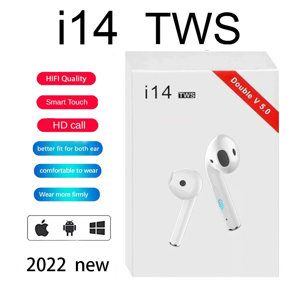 

2022 new i14 TWS Wireless Bluetooth 5.0 Headset PS4 Gaming Headset Sports Headset With Charging Case suitable for smart phones