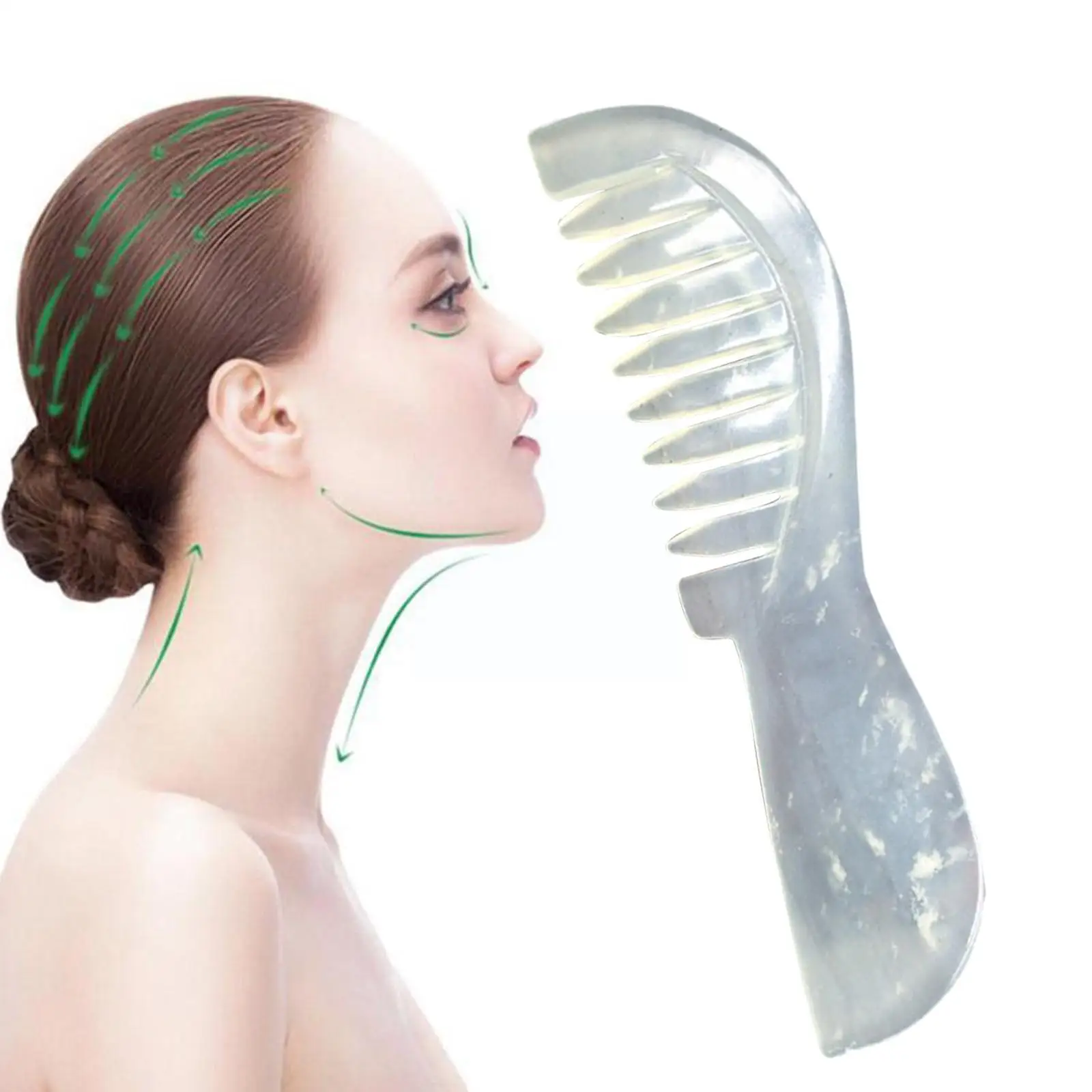 Нефритовая Массажная расческа массажер для головы леди уход за здоровьем