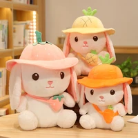 35cm lovely plush fruit rabbit with hat dolls cartoon rabbit pillow birthday appease stuffed soft toys gift