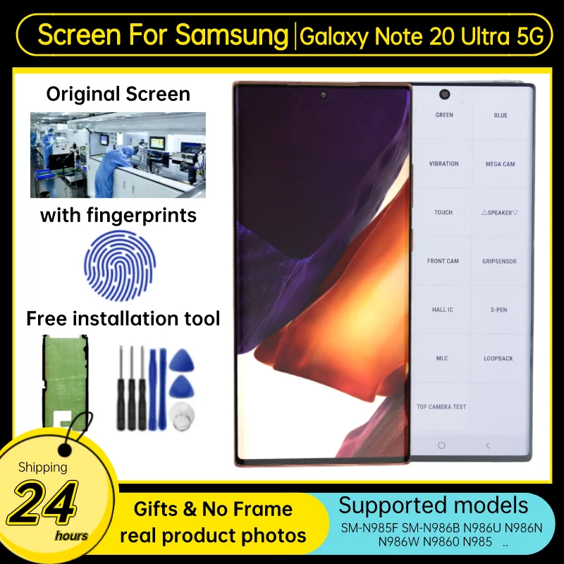 

6,9 "оригинальный телефон, дисплей для Samsung Galaxy Note 20 Ultra SM-N986B, ЖК-экран N985F/DS N986N N986U N986W, Ремонт дисплея в сборе