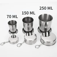 304 stainless steel folding cup travel tool kit survival edc gear outdoor sports mug portable for camping hiking lighter