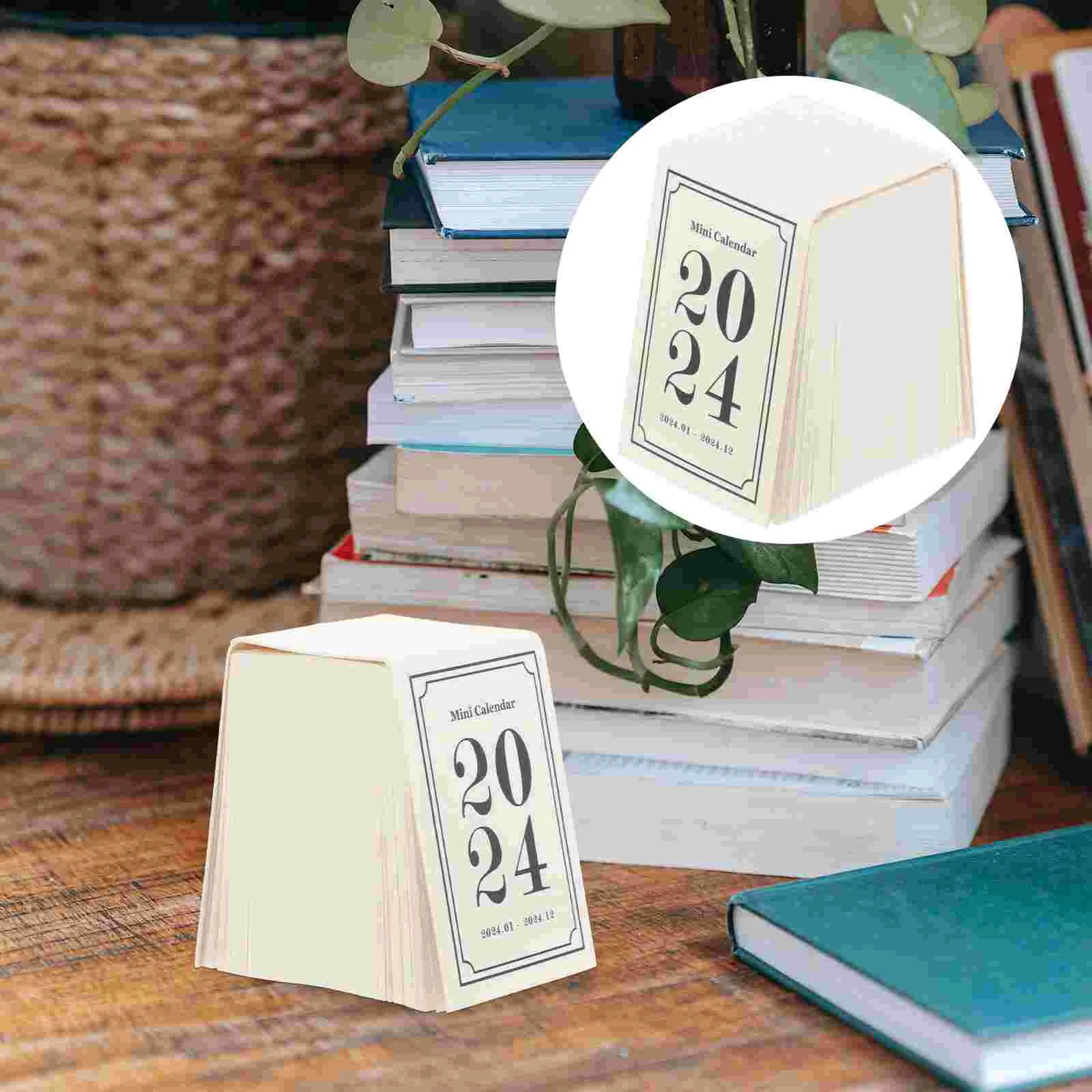 

2024 Mini Desk Calendar Novelty Schedule Planning Ornament Practical Table Top Decor
