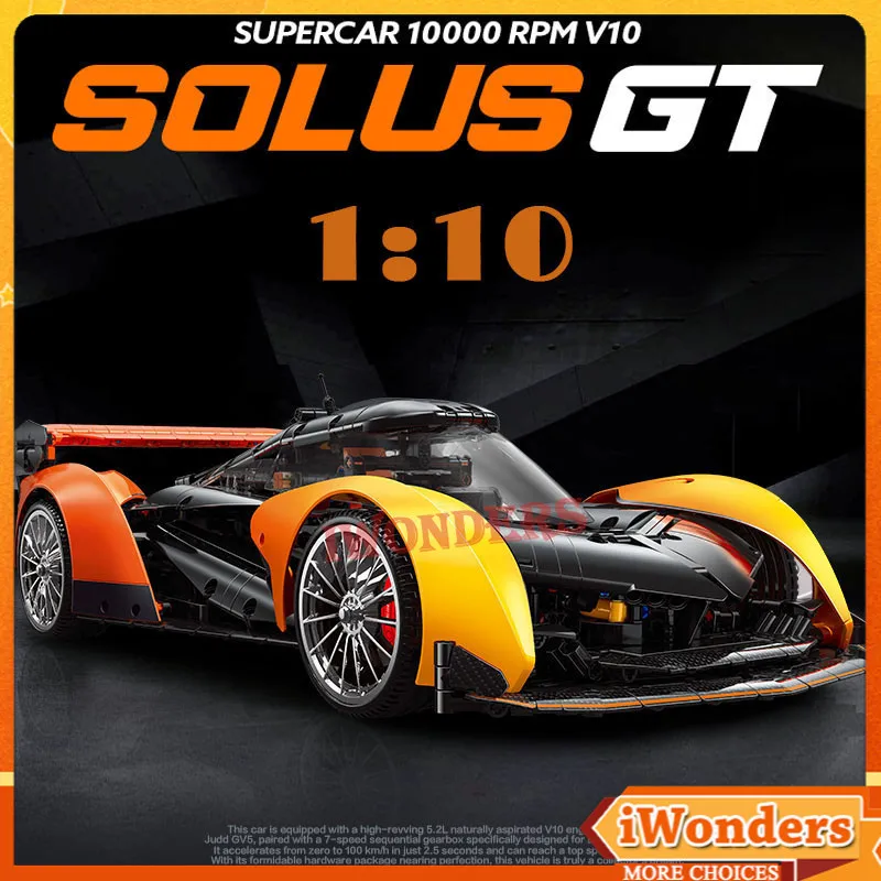 Технические строительные блоки 1:10 SOLUS GT 2135 шт. гоночная модель суперкара