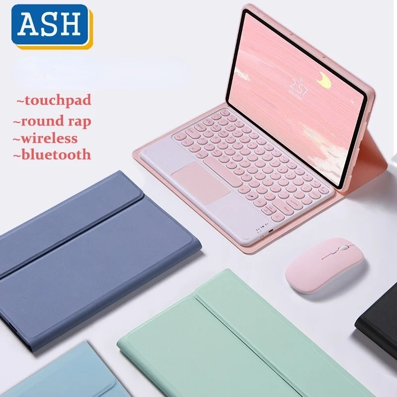 

ASH for Amazon Fire HD 10 Plus 2021 11th Fire HD 10 Slim Leather Smart Cover with Touchpad Wireless Bluetooth Keyboard Case