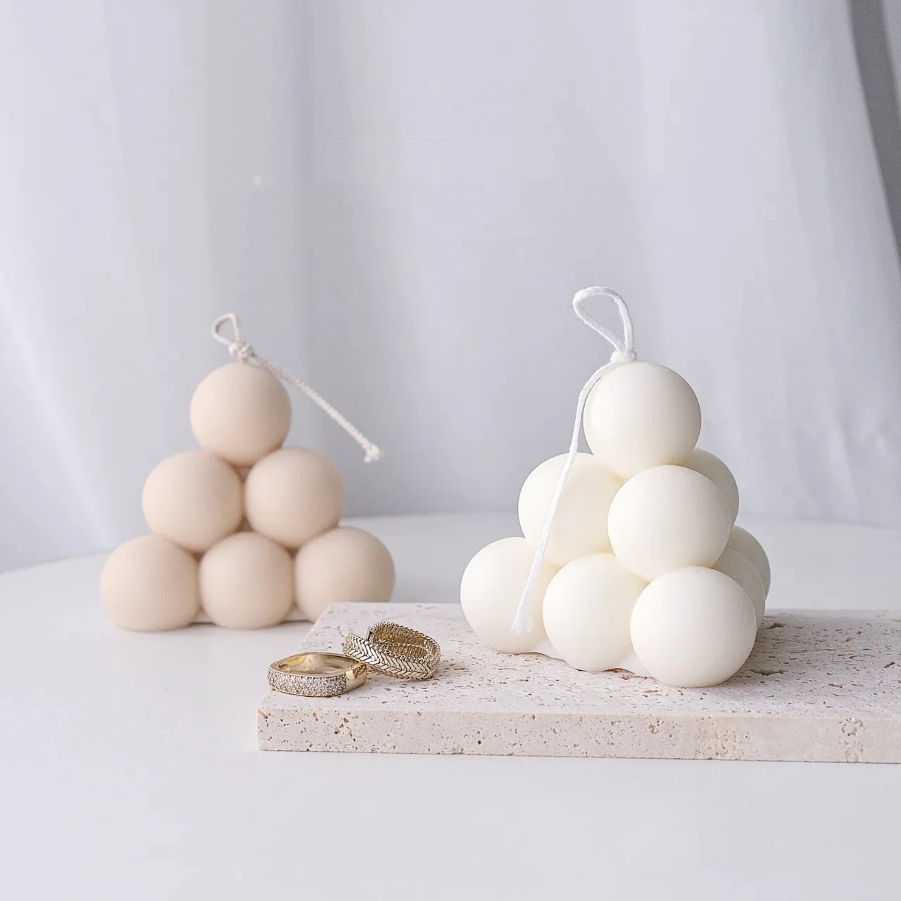 

Bubble Silicone Mold Bubble Pyramid Candle Mold Overlapping Balls Mold Handmade Soap Ornament Mold