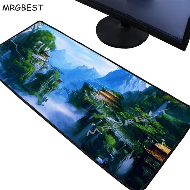 

MRGBEST Fantasy World Scenery Pc Speed Large Lock Edge Mouse Pad Non-slip Mat Washable Game Personality LOL CSGO Gamer Mousepad