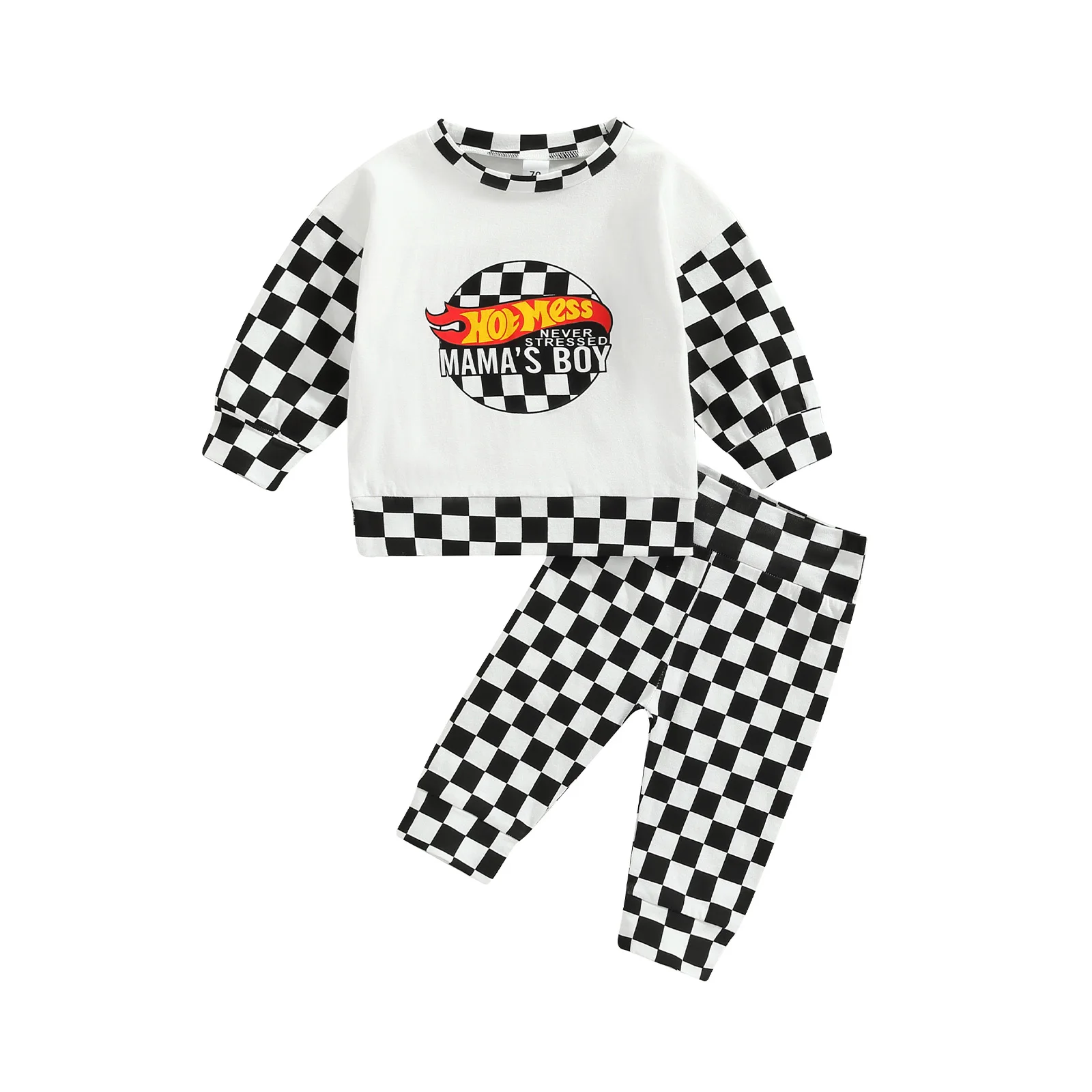 

2022-06-21 Lioraitiin 0-24M Newborn Infant Baby Boy Girl 2Pcs Autumn Halloween Clothing Long Sleeve Plaid Top Shirt Pants