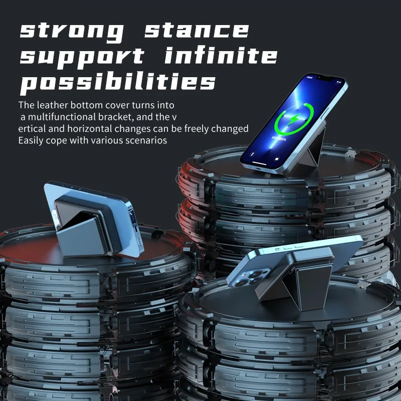 Прозрачный Внешний аккумулятор магнитный беспроводной PD 20 Вт быстрая зарядка 10000