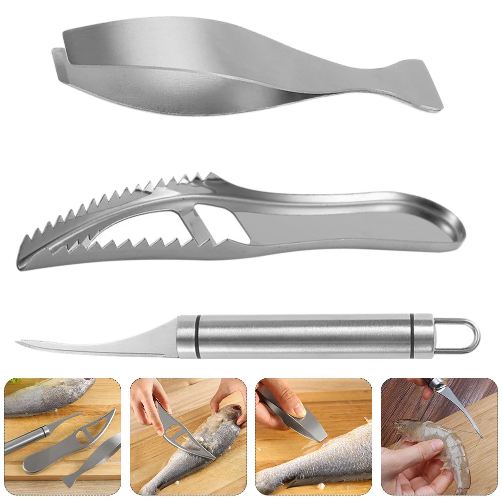 

3pcs Fish Skin Cleaning Scraper Kitchen Fish Tool Kitchen Utensil Gadget Fish Fast Remover Fish Skin Peeling Tool
