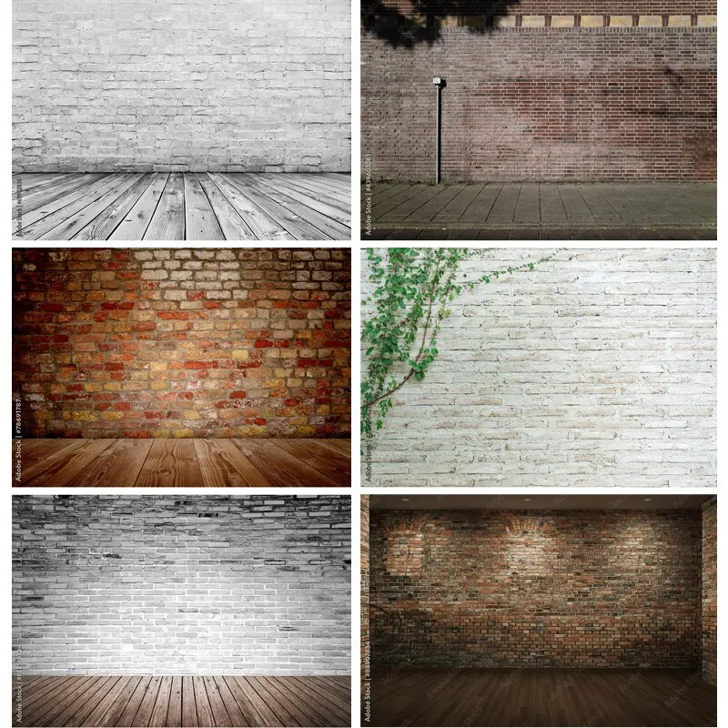 

SHUOZHIKE Art Fabric Vintage Brick Wall Wooden Floor Photography Backdrops Photo Background Studio Prop 211218 ZXX-31