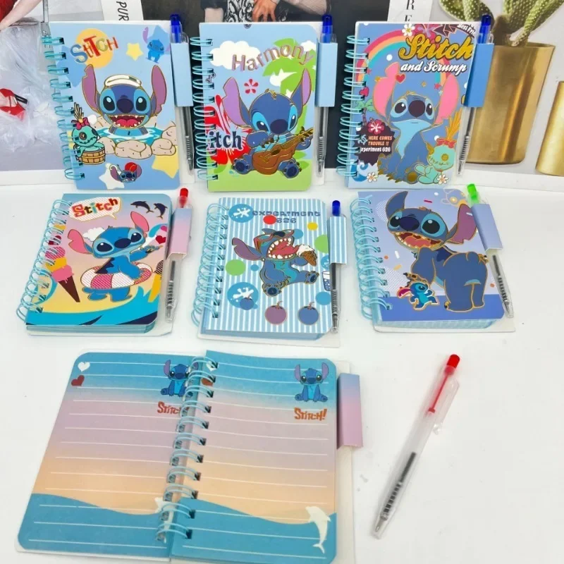 Блокнот Disney Stitch с героями мультфильмов аниме милый портативный стижок книга на