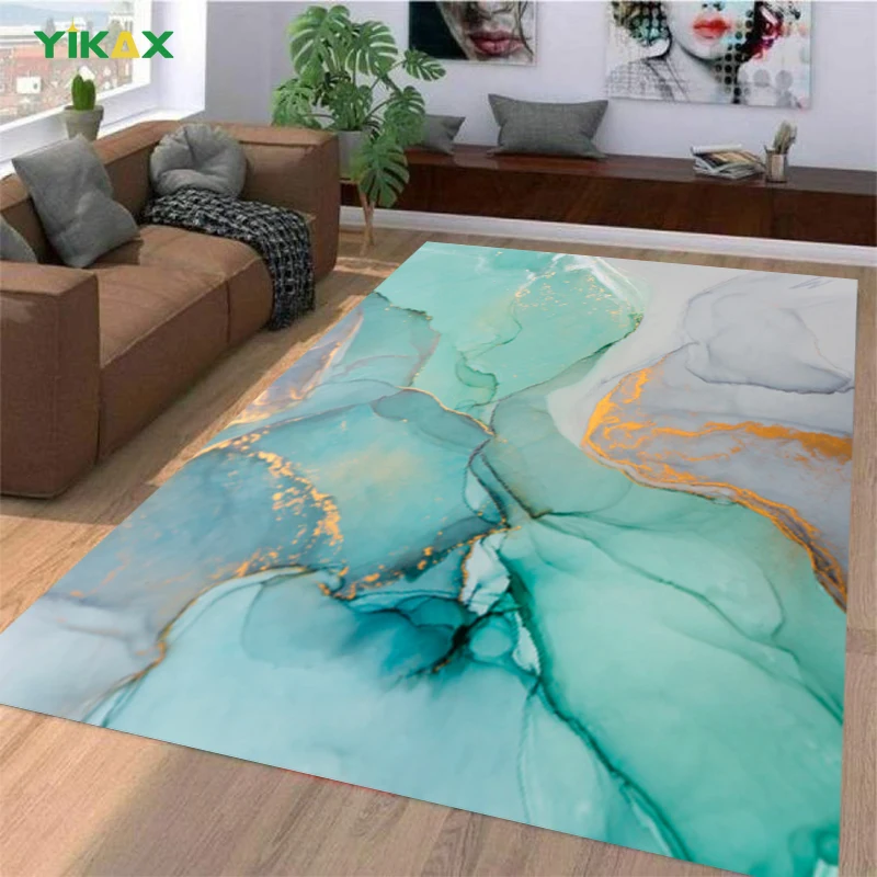 

Nordic Marble Rugs For Living Room Carpets Large Bedroom Floor Mats Luxury Anti-Slip Kitchen Bathroom Flannel Modern Home Decor