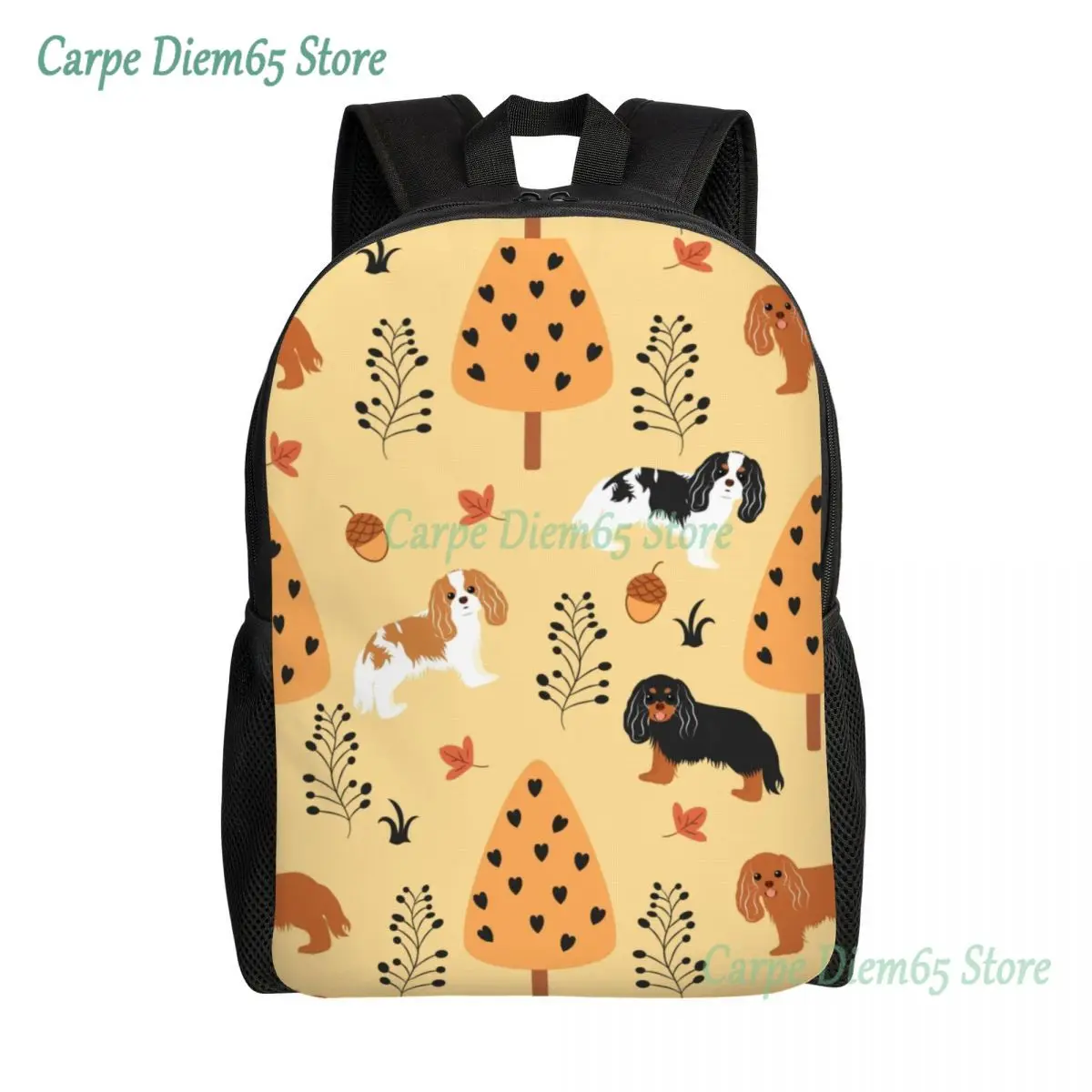 

Cavalier King Charles Spaniel In Autumn Laptop Backpack Men Women Casual Bookbag for College School Students Cartoon Dog Bag