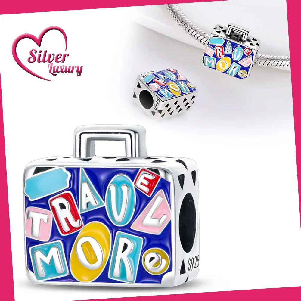 Стерлингового Серебра 925 дорожный праздничный багаж подвеска бусины подходят