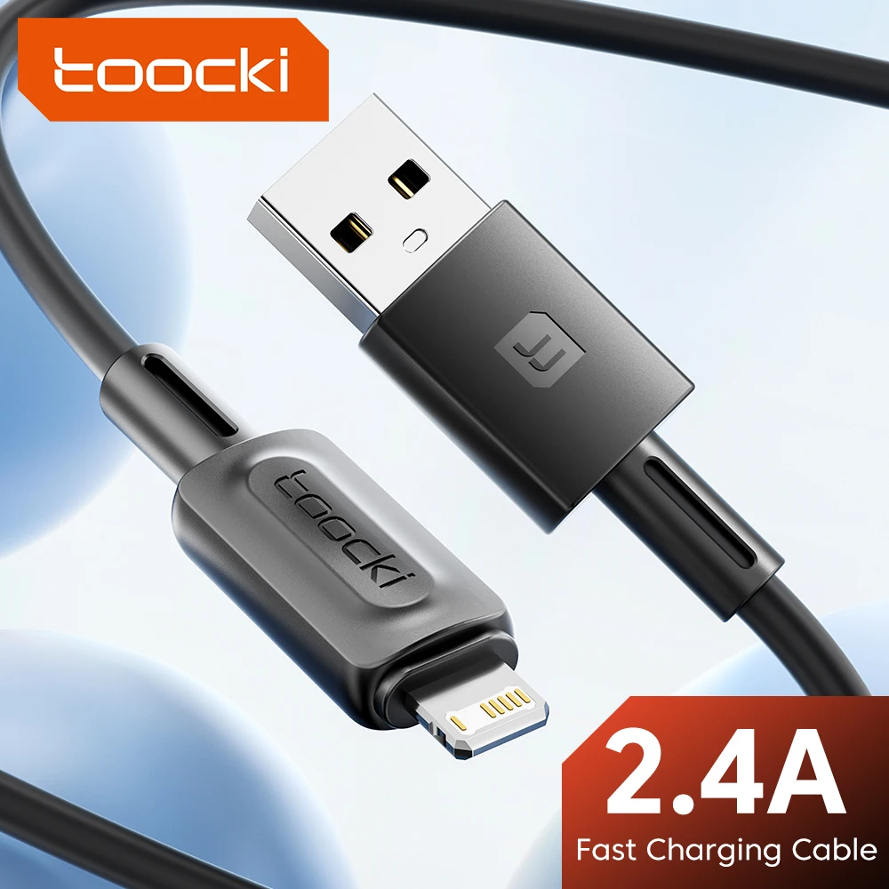 

Toocki USB Cable For iPhone 2.4A Fast Charging Charger Cable For iPhone 14 13 12 11 Pro Max Mini X XS XR 8 7 Plus iPad Data Cord