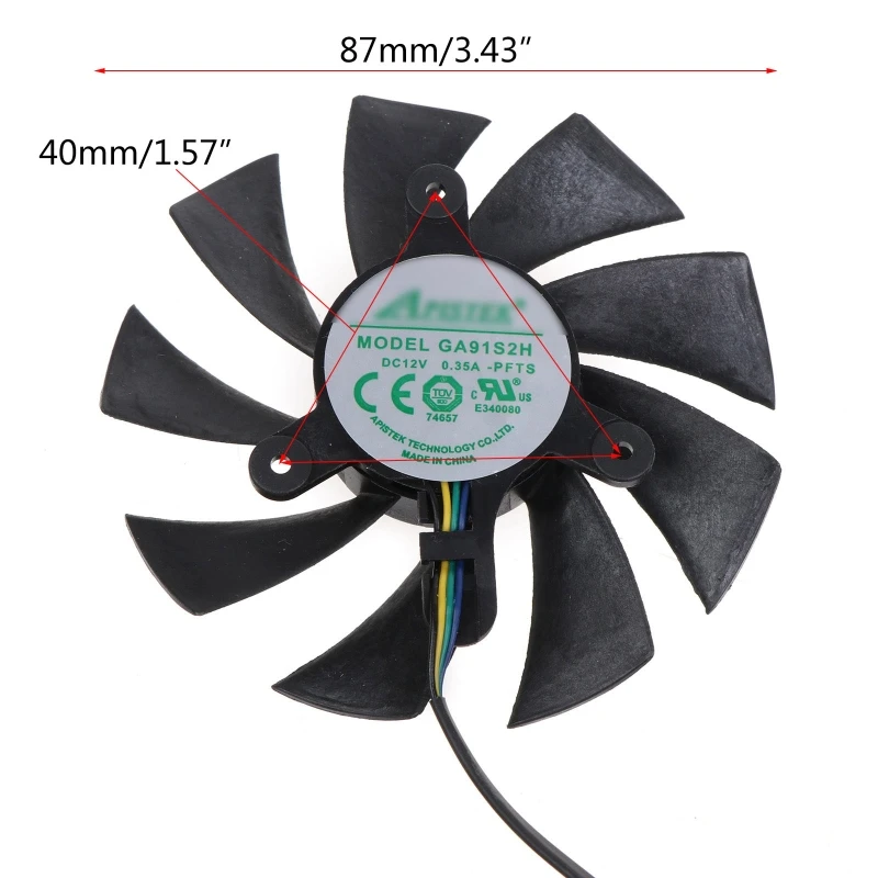 Сменный вентилятор охлаждения GA92A2H 87 мм для Zotac GeForce RTX 2070 SUPER Mini 8 Гб ZT-T20710E-10M