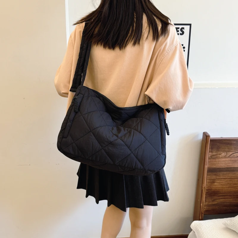 Классическая однотонная Универсальная Женская вместительная сумка через плечо