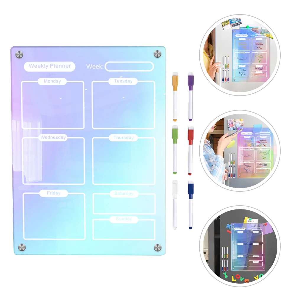 

Handwriting Pens Magnetic Schedule Board Daily Planning Stylus Kitchen Dry Erase Fridge Acrylic Wall