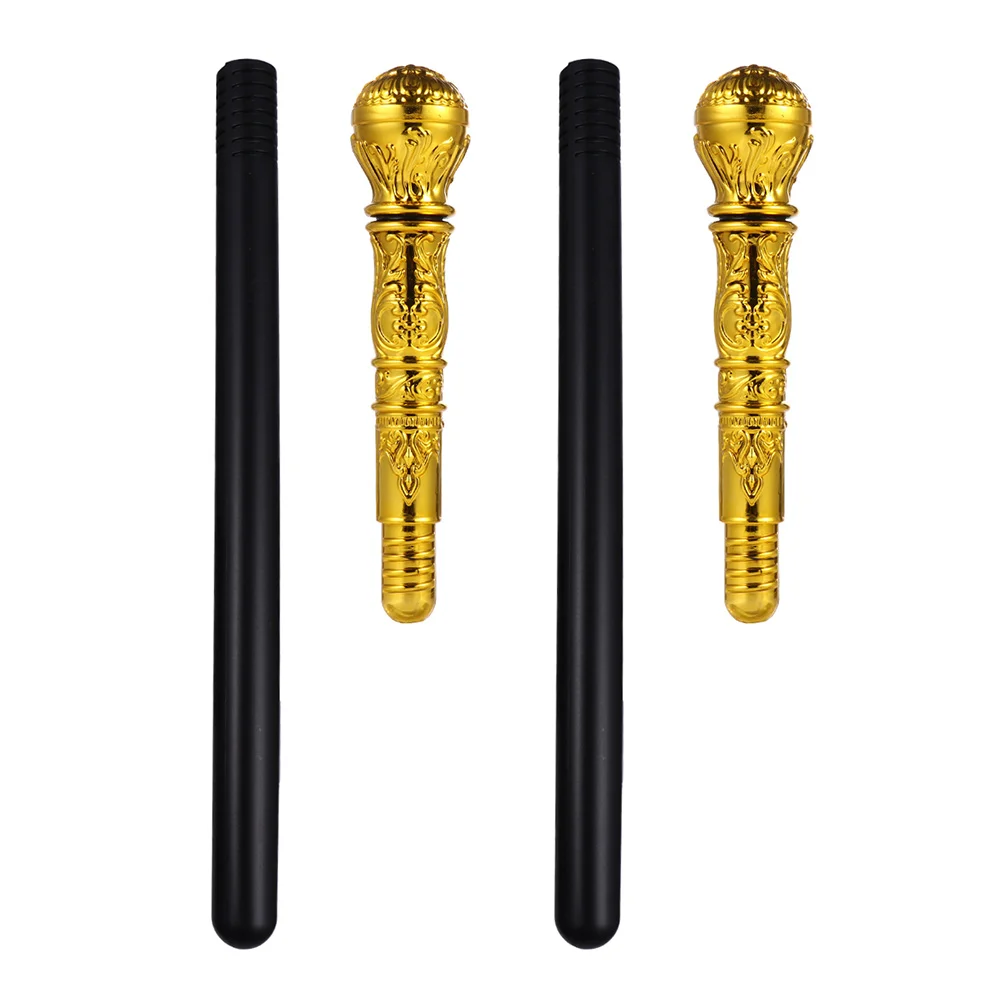 

2pcs Creative Plastic Funny Portable Walking Cane King Scepter Wand Stick for Kids Stage