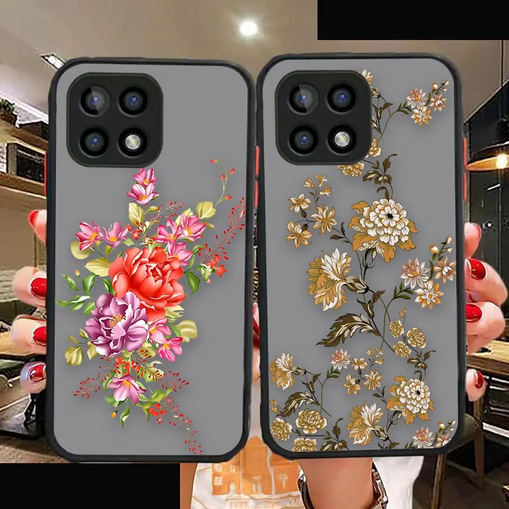 

3D Romantic Pretty Little Floral Matte Case For OPPO A15 A16 A76 A54 A55 A73 Funda A74 A92 A93 A94 ACE2 FINDX3 R15 PRO Case Para