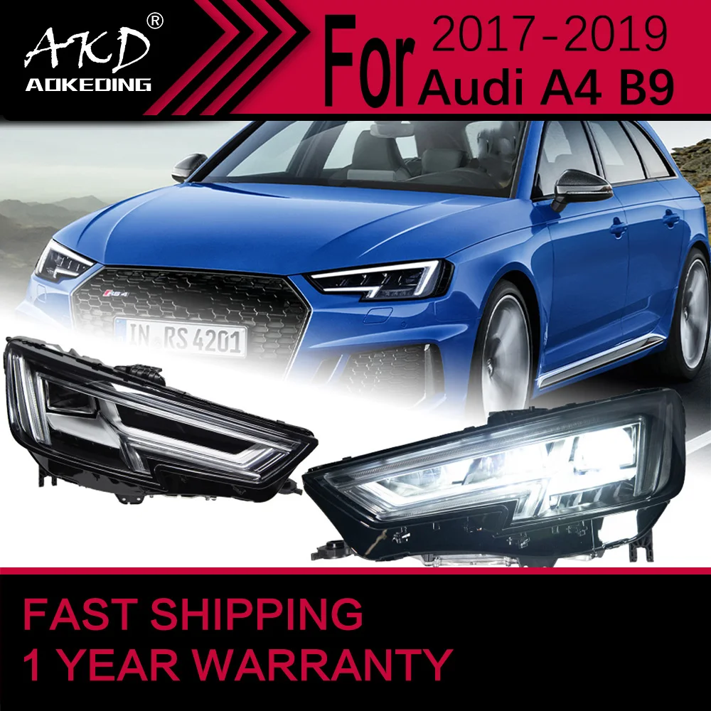 Автомобильные фары для Audi A4 B9 A4L светодиодный передние 2017-2019 Drl Проекционные линзы