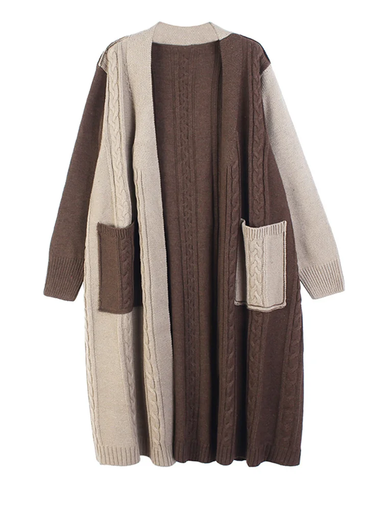 

Женский трикотажный кардиган с V-образным вырезом и длинным рукавом