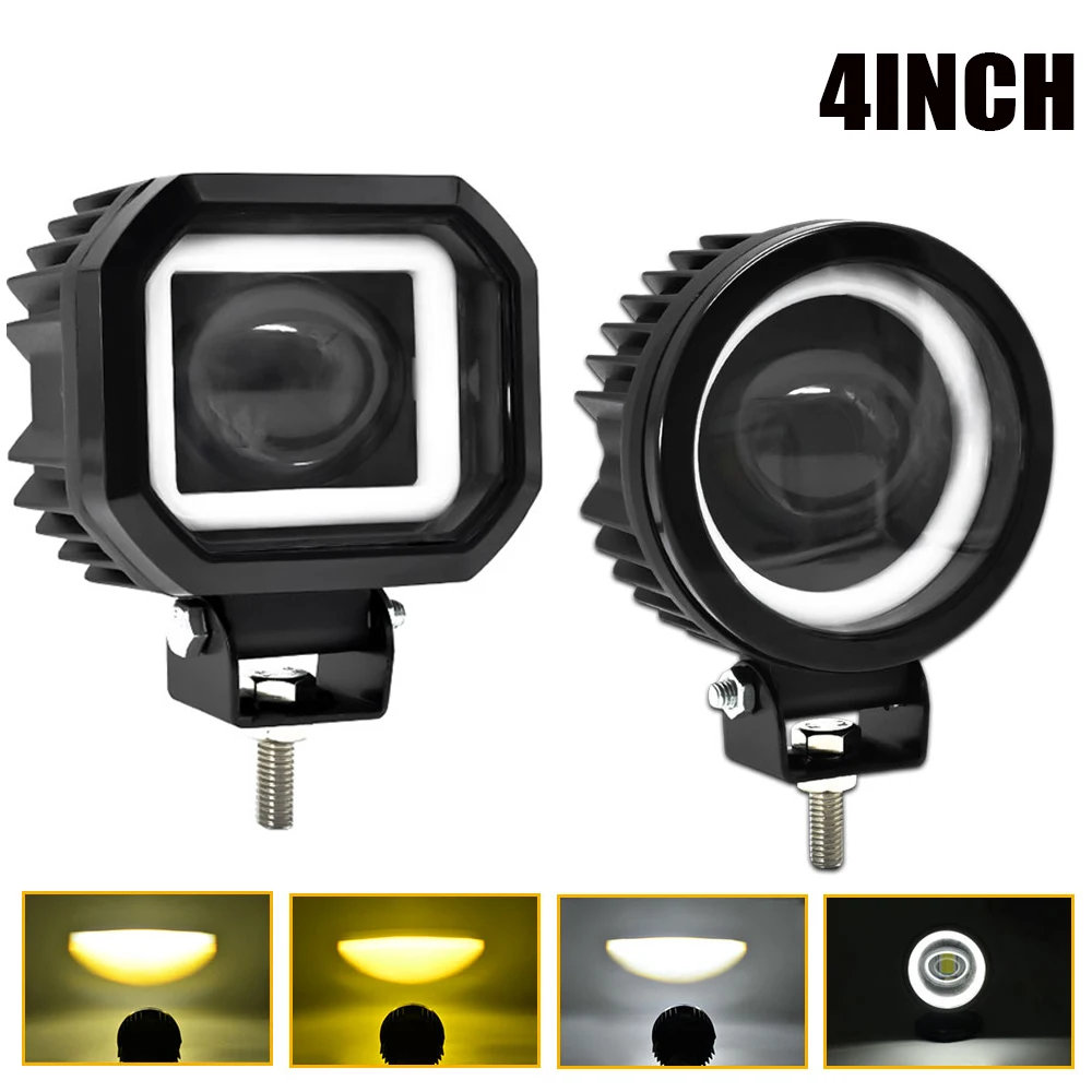 Светодиодный рабочий фонарь Angel Eye Противотуманная фара для вождения DRL Круглый