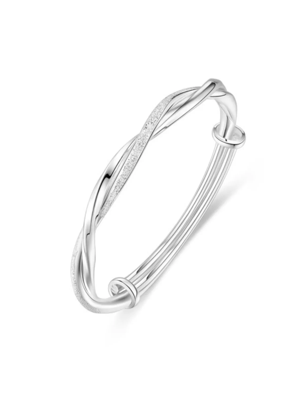 Кольцо Мебиуса браслет из стерлингового серебра женский чистого S925 однотонный