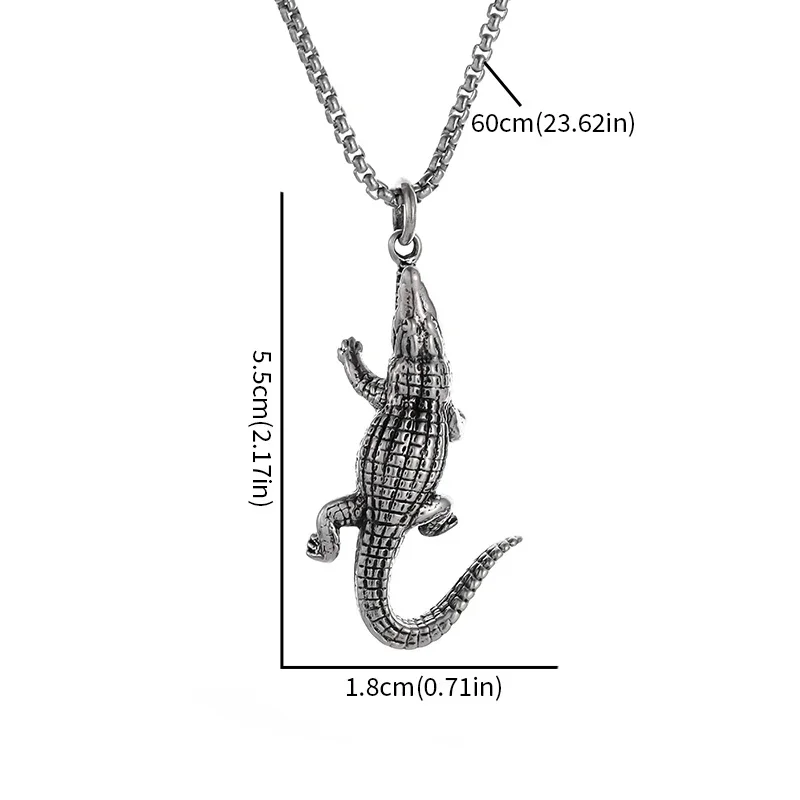 Ретро готическое ожерелье с изображением крокодила мужское в стиле панк хип-хоп
