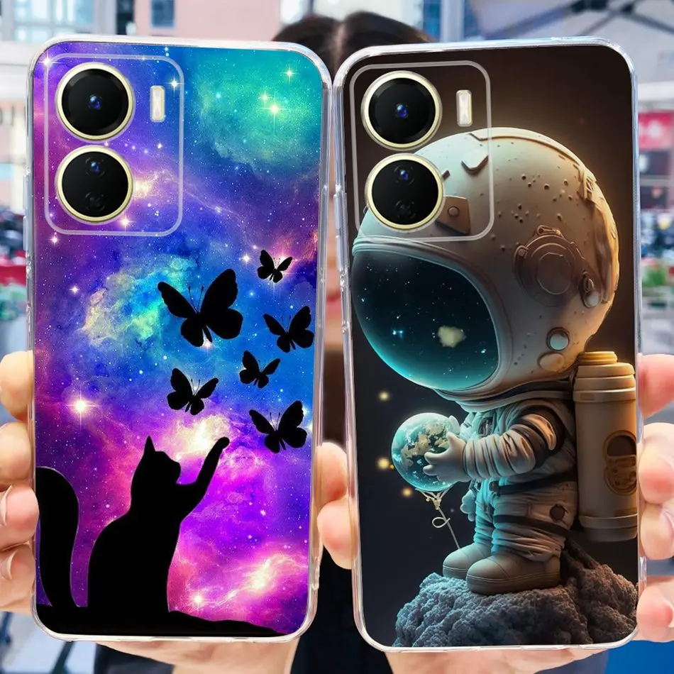 Милый мягкий силиконовый чехол из ТПУ с рисунком для Vivo Y16 и 16 4G V2204 V2214